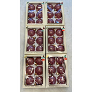 Vintage 36 Christmas by Krebs Ornaments Dusty Rose Round USA made Nostalgia EUC